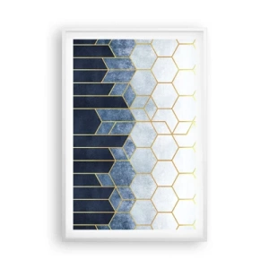 Poster in een witte lijst - Compositie in een gesyncopeerd ritme - 61x91 cm