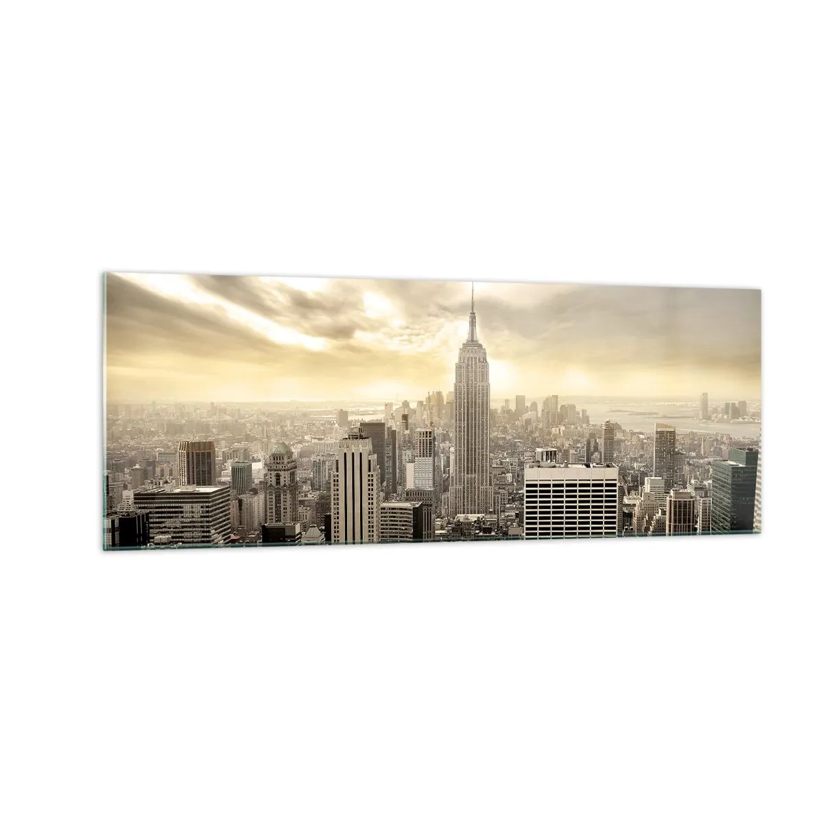 Schilderen op glas - New York geweven van grijs - 140x50 cm