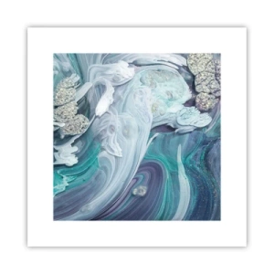 Poster - Stromingen van hemelsblauw - 30x30 cm