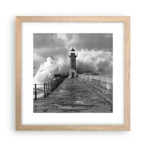 Een poster in een licht eiken lijst - Onbevreesd - 30x30 cm