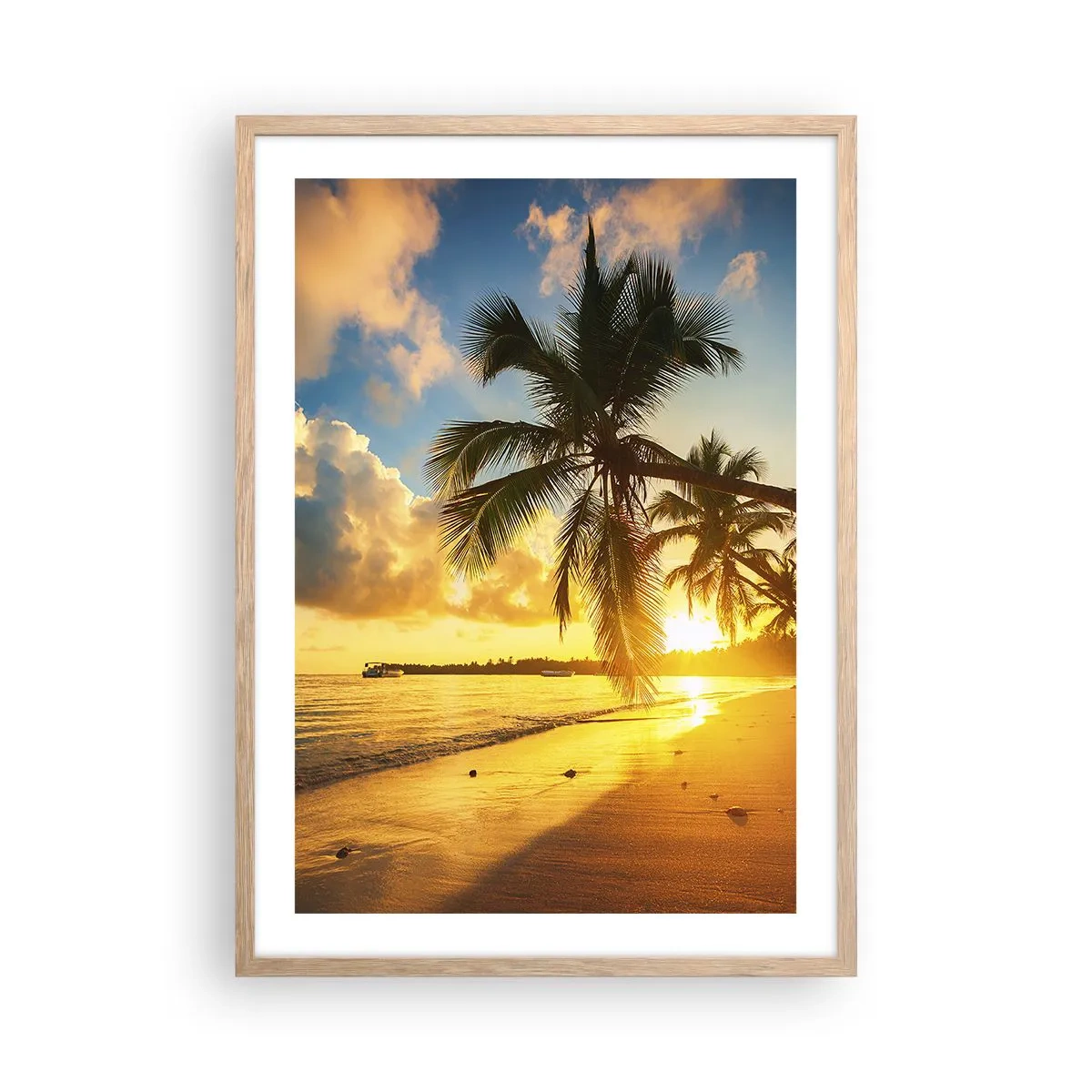 Een poster in een licht eiken lijst - Caribische droom - 50x70 cm