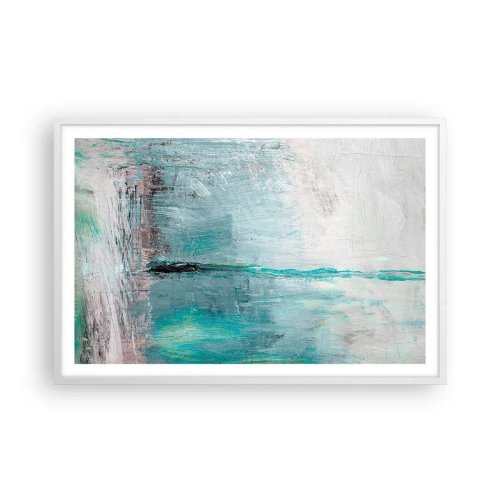 Poster in een witte lijst - Horizontaal in blauw - 91x61 cm