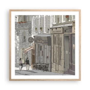 Een poster in een licht eiken lijst - Stadsvreugde - 60x60 cm