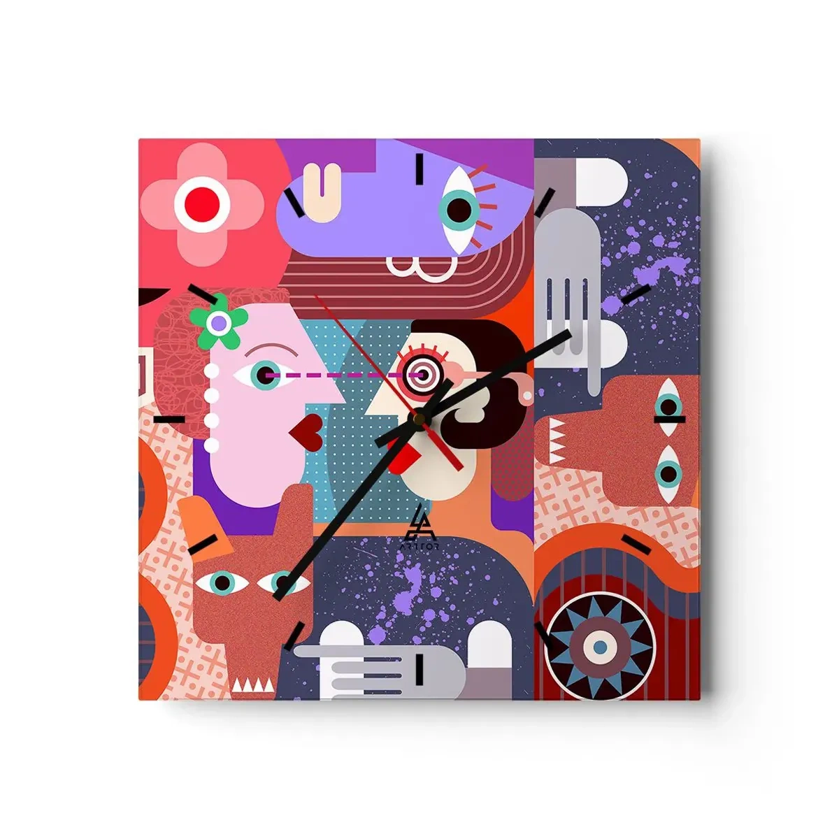 Wandklok - Klok - Oog in oog - 30x30 cm