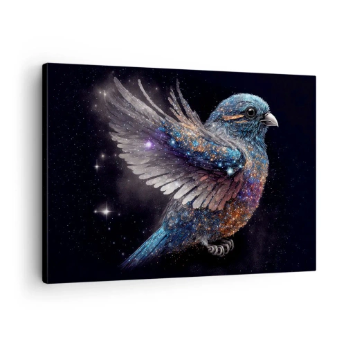 Schilderen op canvas - Een mus in ruimtetijdperkstijl met een diamanten glans - 70x50cm - Diamant mus - Moderne wanddecoratie voor woonkamer en slaapkamer ARTTOR