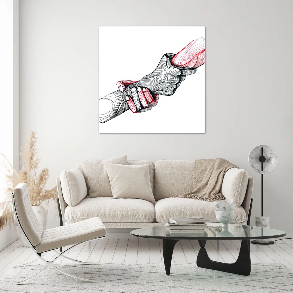 Schilderen op glas - Je bent in goede handen - 70x70 cm
