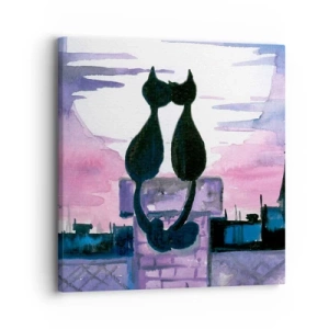 Schilderen op canvas - Afspraak onder de maan - 30x30 cm