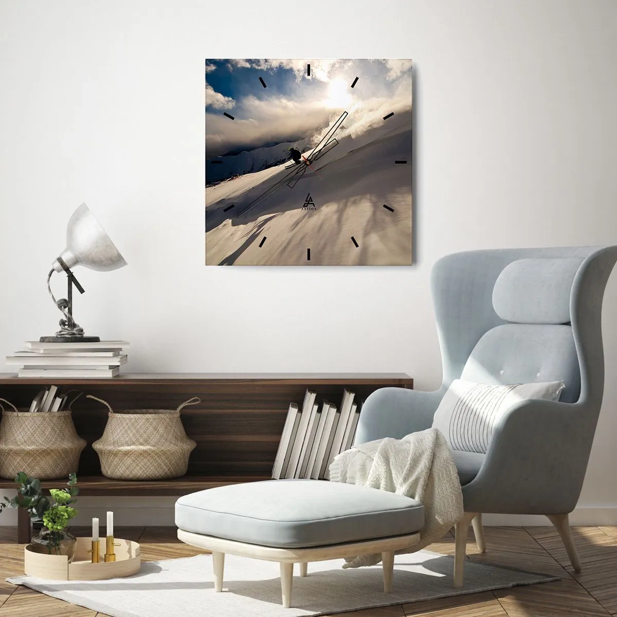 Wandklok - Klok - Berguitdaging genomen - 40x40 cm