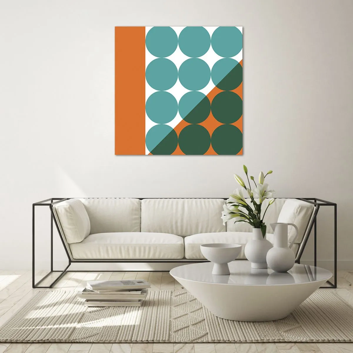 Schilderen op glas - Omhoog en diagonaal - 40x40 cm