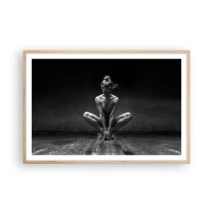 Een poster in een licht eiken lijst - Concentratie van dansenergie - 91x61 cm