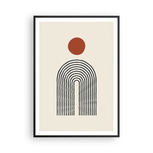 Poster in een zwarte lijst - Magnetisme van vormen en kleuren - 70x100 cm