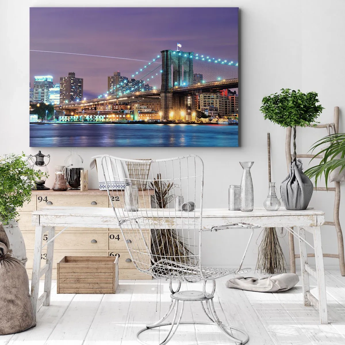 Schilderen op canvas - Al vele jaren de Brooklyn Bridge - 120x80 cm
