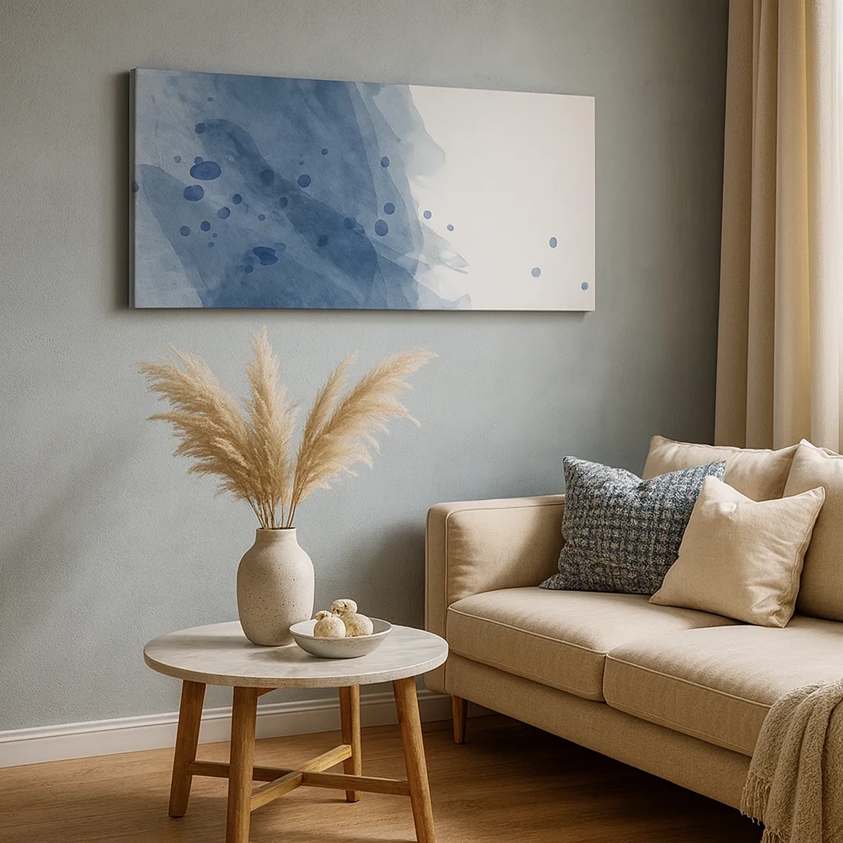 Schilderen op canvas - Blauwe tule - 30x30 cm