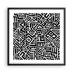 Poster in een zwarte lijst - Pre-Columbiaanse compositie - 50x50 cm