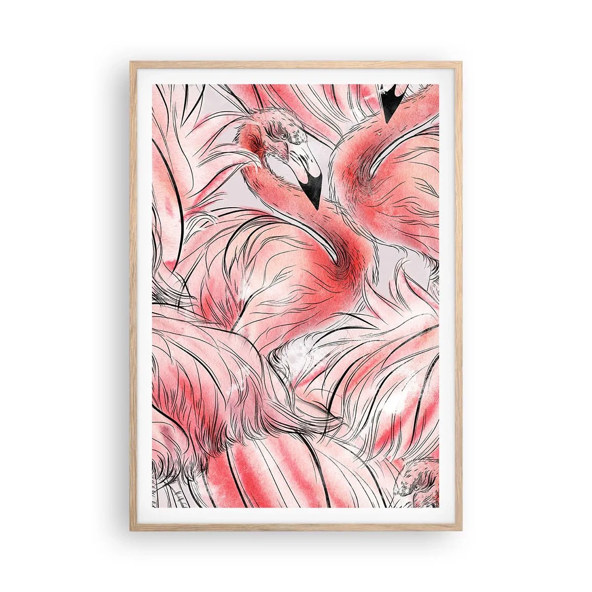 Een poster in een licht eiken lijst - Vogelcorps de ballet - 70x100 cm