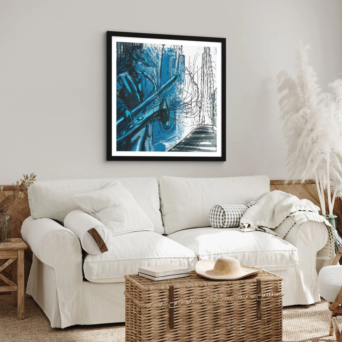 Poster in een zwarte lijst - Stedelijke Rapsodie - 30x30 cm
