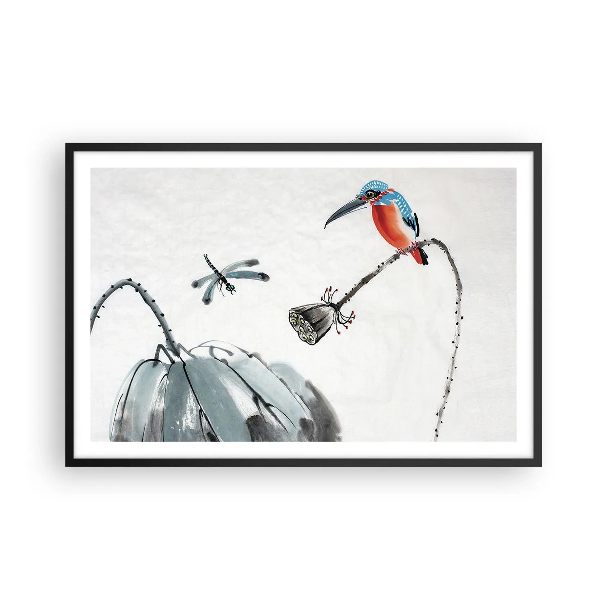 Poster in een zwarte lijst - Het leven van de weide - 91x61 cm