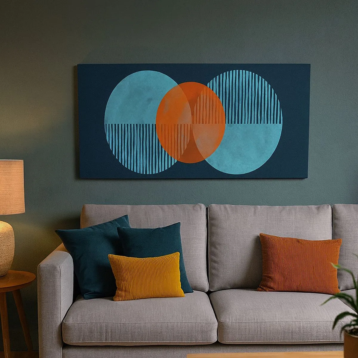 Schilderen op canvas - Symmetrische compositie - 100x40 cm