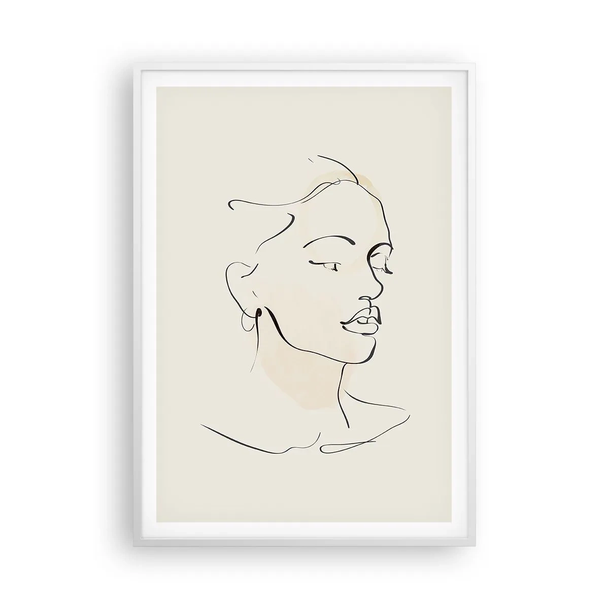 Poster in een witte lijst - Een bepaalde lijn - 70x100 cm