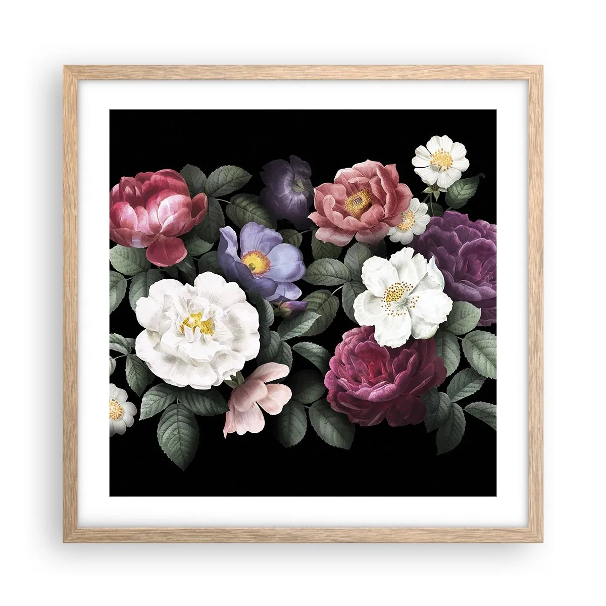 Een poster in een licht eiken lijst - Uit de Engelse tuin - 50x50 cm