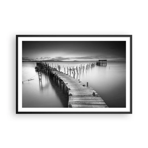 Poster in een zwarte lijst - De rust van een vergeten kust - 91x61 cm