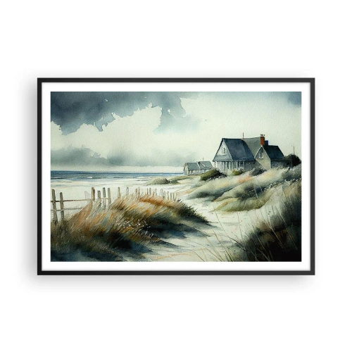 Poster in een zwarte lijst - Weg van de drukte - 100x70 cm