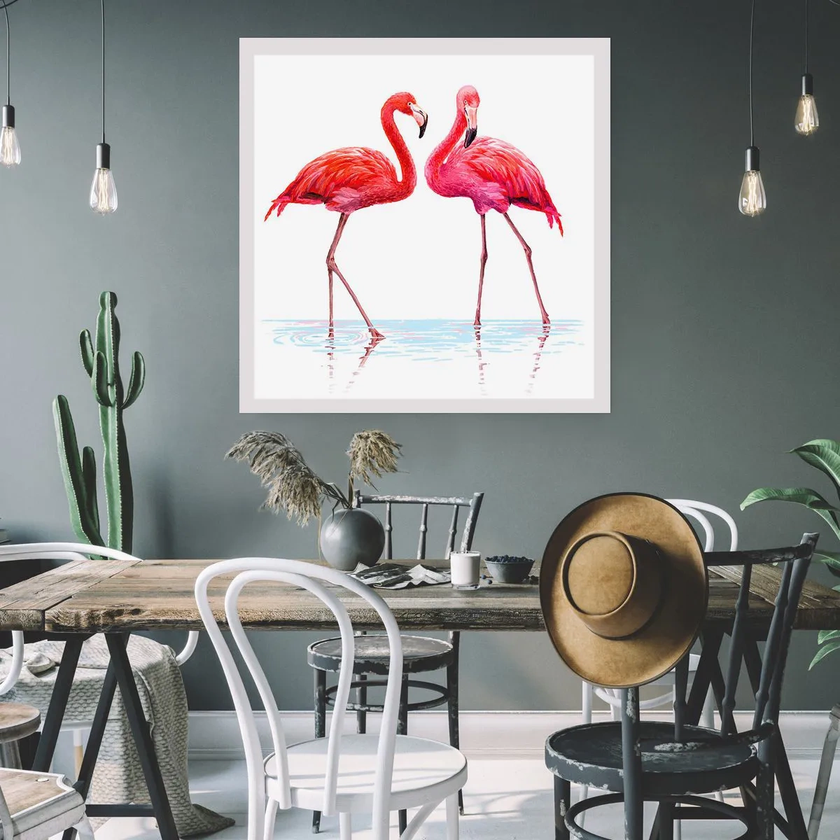 Poster - Roze randez-vous - 60x60 cm