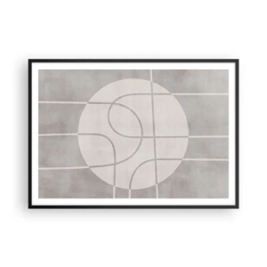 Poster in een zwarte lijst - Rond en rechtdoor - 100x70 cm