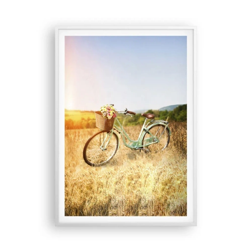 Poster in een witte lijst - Ik blijf hier nog even - 70x100 cm
