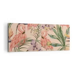 Schilderen op canvas - Roze ballet in bloemen - 100x40 cm