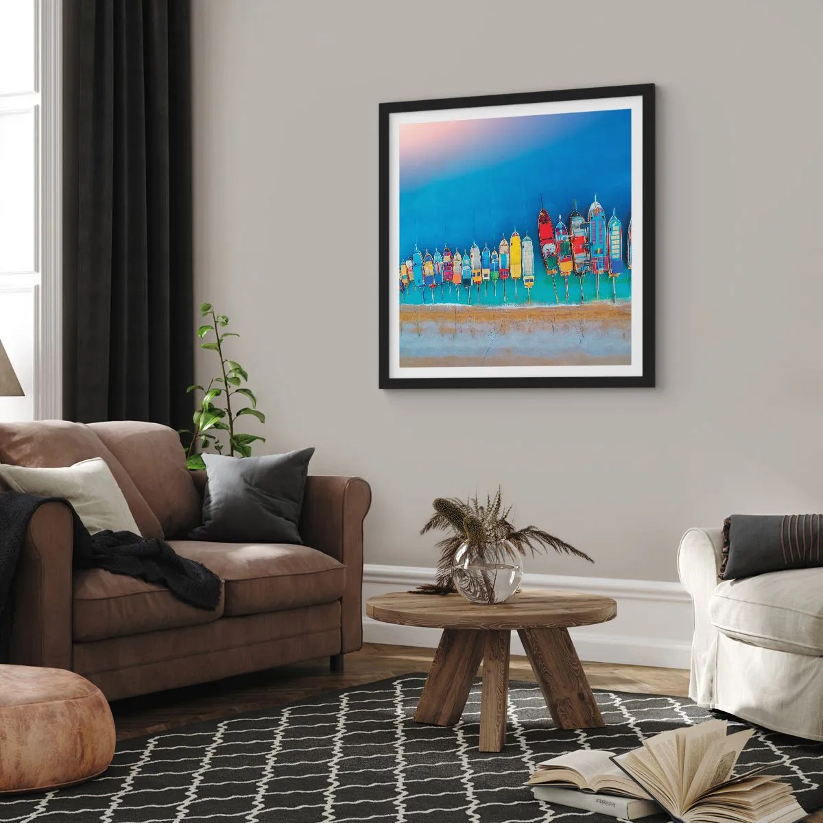 Poster in een zwarte lijst - Vanuit vogelperspectief - 50x50 cm