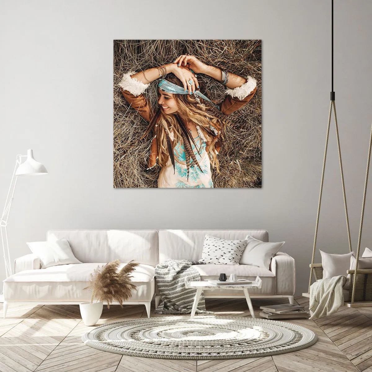 Schilderen op canvas - Op weg naar de zomer van de liefde - 30x30 cm