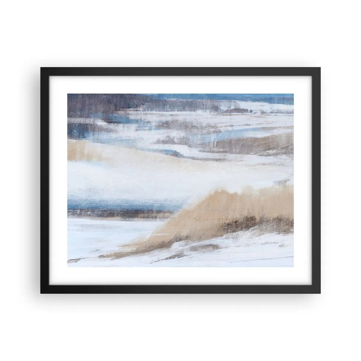 Poster in een zwarte lijst - Winterse compositie - 50x40 cm