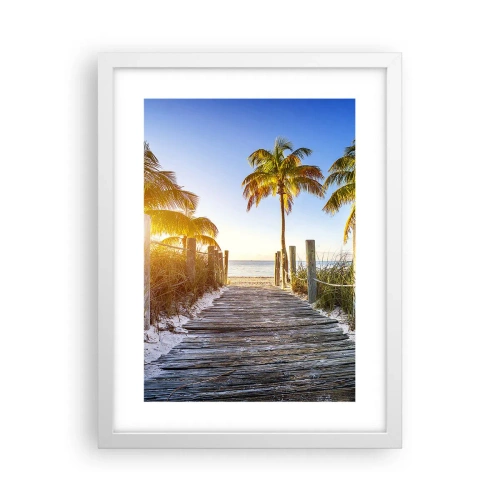 Poster in een witte lijst - Rechtstreeks naar het paradijs - 30x40 cm