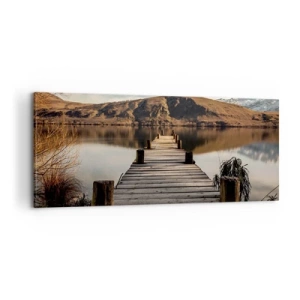 Schilderen op canvas - Landschap in stilte - 100x40 cm