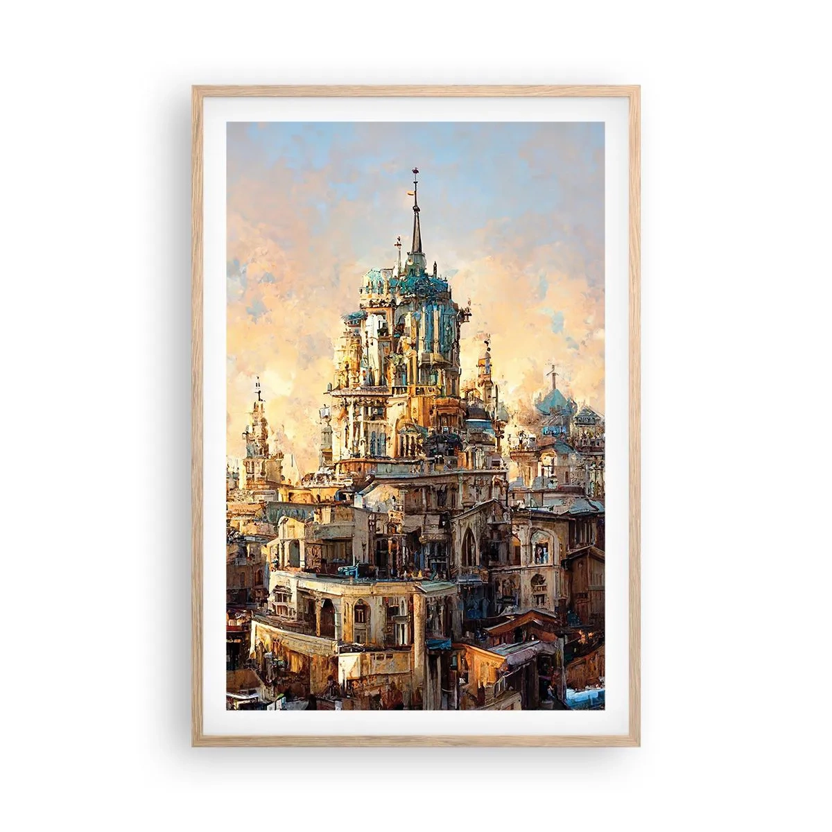Een poster in een licht eiken lijst - Stad der steden - 61x91 cm