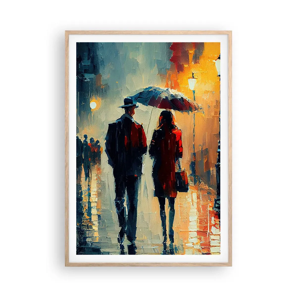Een poster in een licht eiken lijst - Stedelijk love strory - 70x100 cm