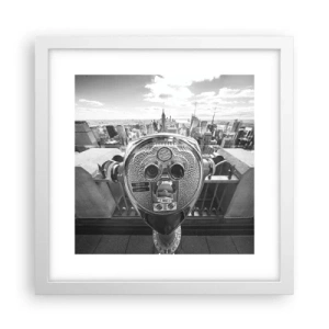 Poster in een witte lijst - Stad boven de steden - 30x30 cm