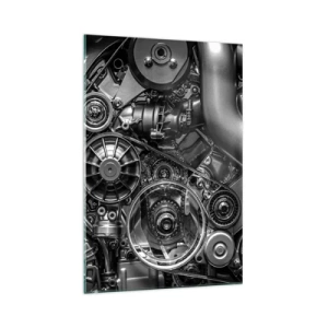 Schilderen op glas - De poëzie van mechanica - 70x100 cm