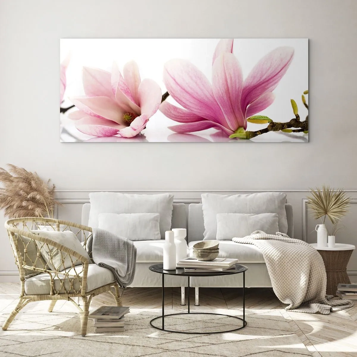 Schilderen op glas - Delicaat als een lentebriesje - 100x40 cm