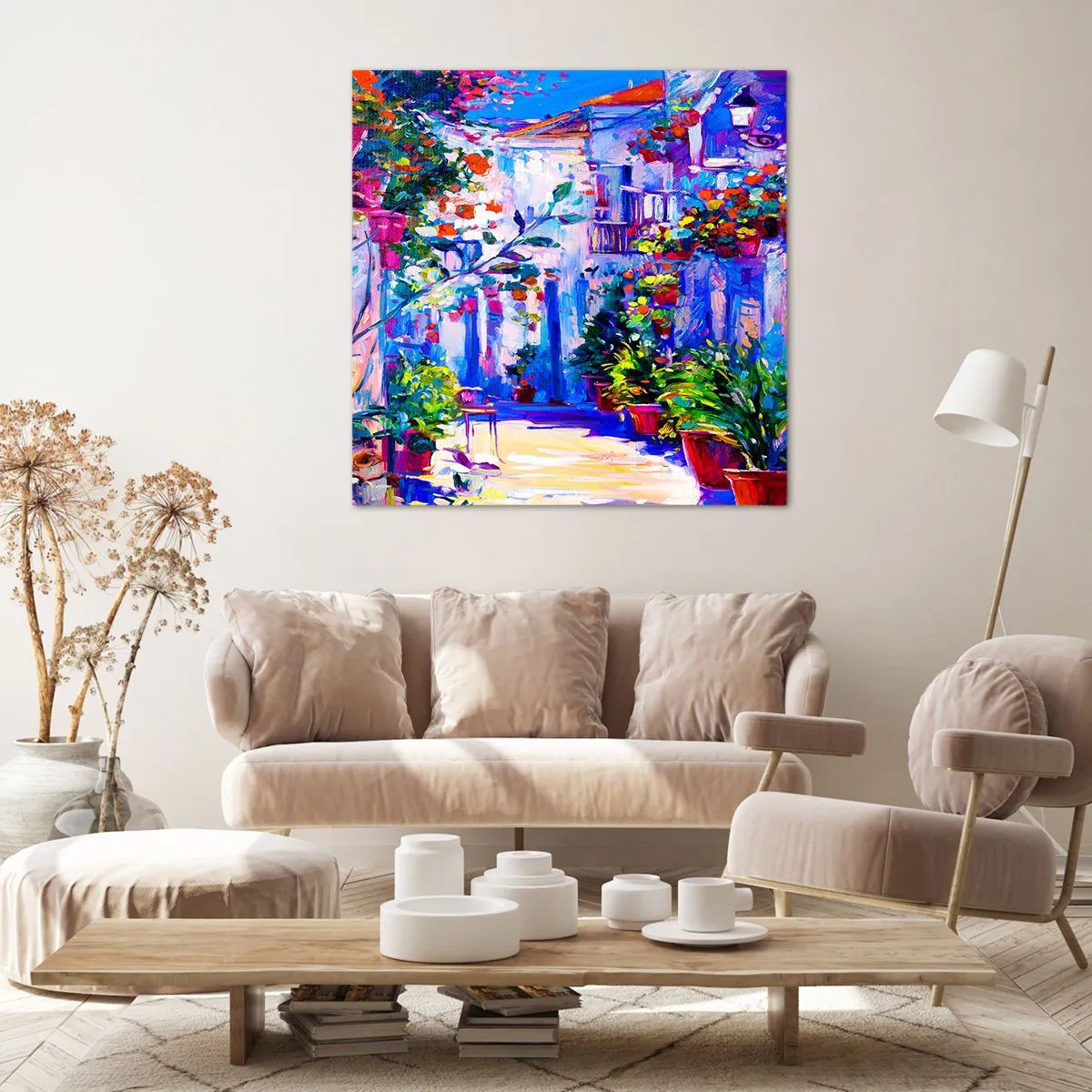 Schilderen op canvas - Impressie - een Italiaanse straat - 30x30 cm