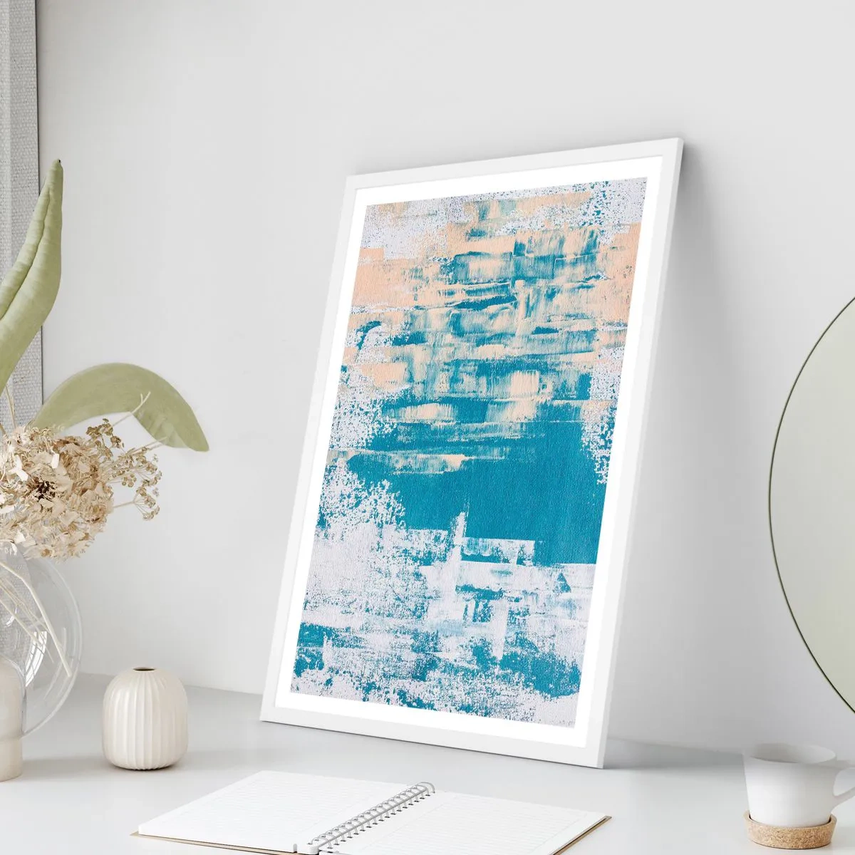 Poster in een witte lijst - Door een ijspegel - 70x100 cm