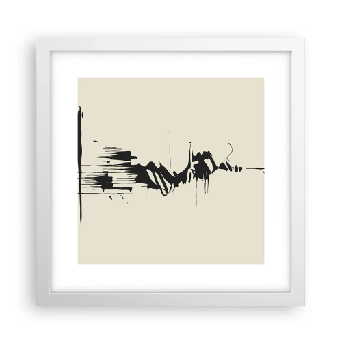 Poster in een witte lijst - Overhaaste abstractie - 30x30 cm