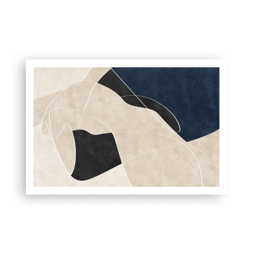 Poster - Abstracte compositie – kleurcontrast - 91x61 cm