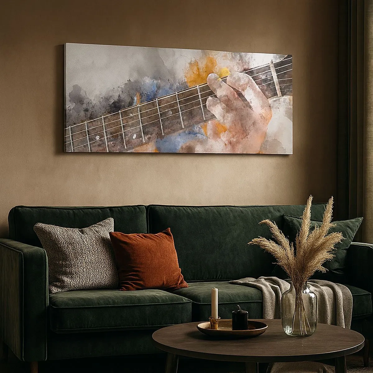 Schilderen op canvas - Poëzie tussen de snaren - 100x40 cm