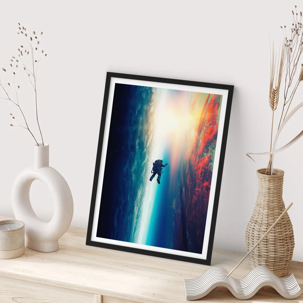 Poster in een zwarte lijst - Ga het universum tegemoet - 70x100 cm