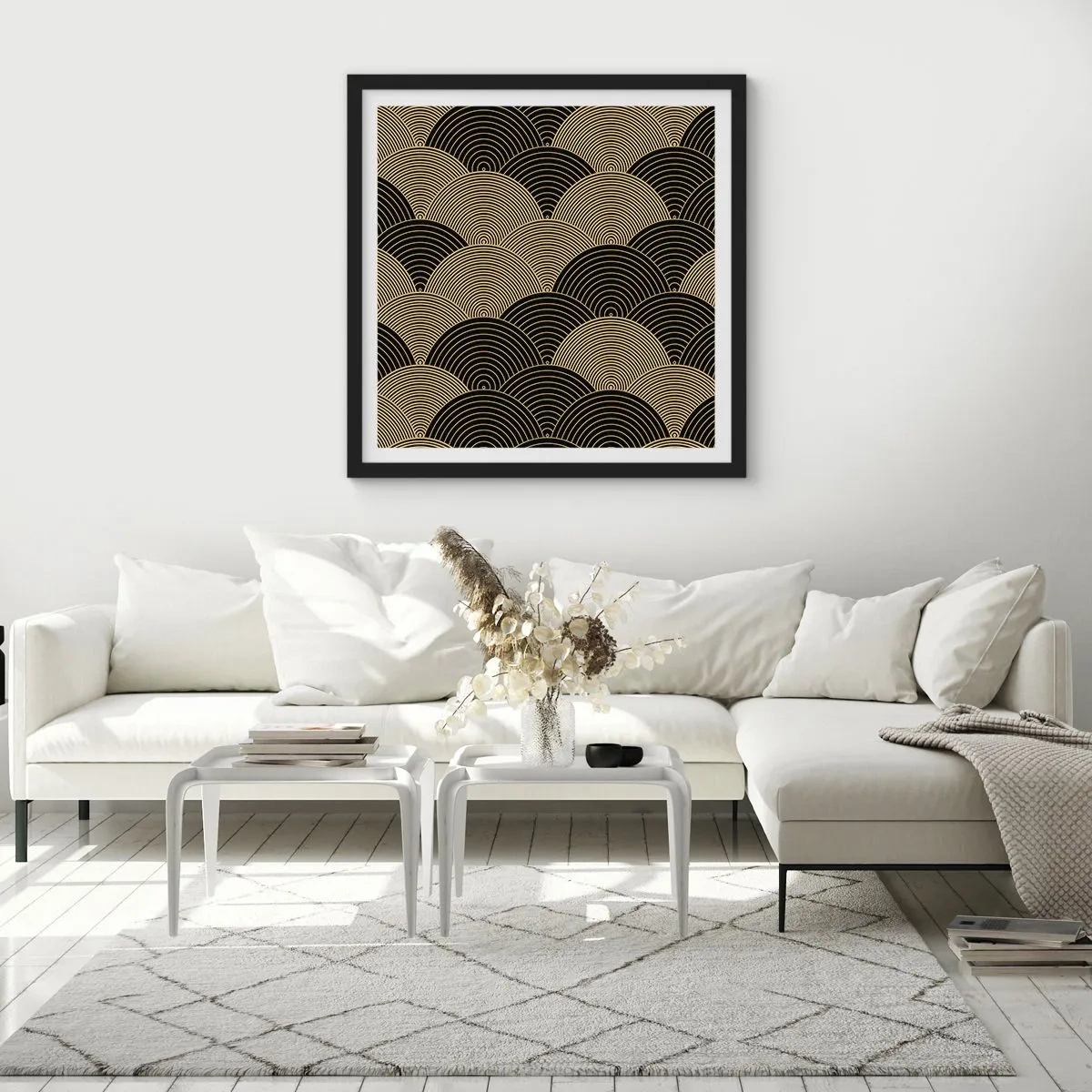 Poster in een zwarte lijst - Eenheid in veelheid - 40x40 cm