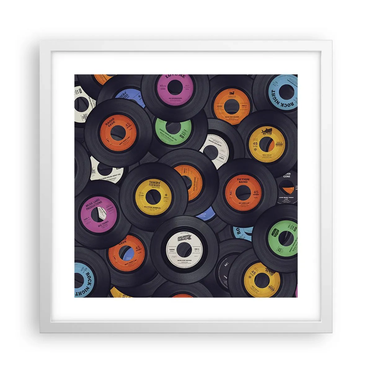 Poster in een witte lijst - De kleuren van de klassiekers - 40x40 cm