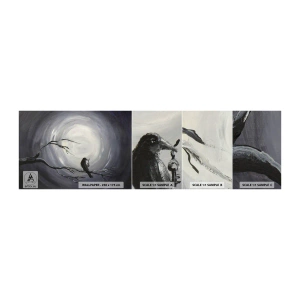 Fotobehang Monster Zelfklevend Deluxe Sticker - De sleutel tot het mysterie van de nacht - Abstractie, Kraai, Vogel - 100x30 cm