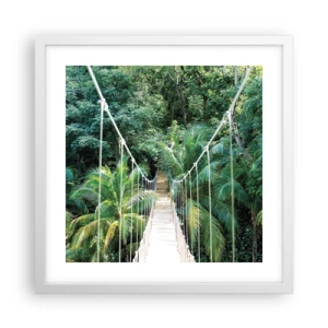 Poster in een witte lijst - Welkom in de jungle! - 40x40 cm